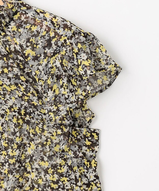 組曲 【先行予約】インプレッションフラワープリント フリルブラウス イエローフラワー系
