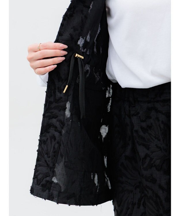 Te chichi カットジャガードジレ ブラック