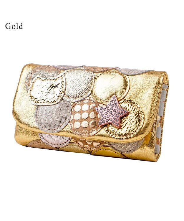 tsumori chisato CARRY 新マルチドット　キーケース 【キラキラでかわいい！本革のやわらかな風合い】 ゴールド