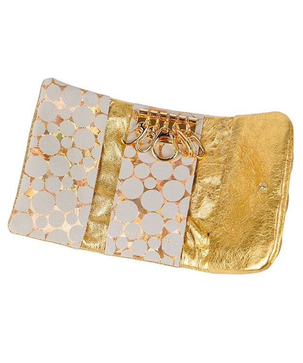 tsumori chisato CARRY 新マルチドット　キーケース 【キラキラでかわいい！本革のやわらかな風合い】 ゴールド