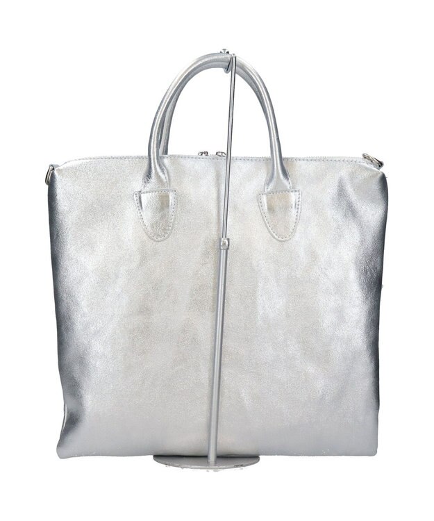 INTER-CHAUSSURES 【ANDREA CARDONE】レザーハンドルファスナー付きバッグ シルバー