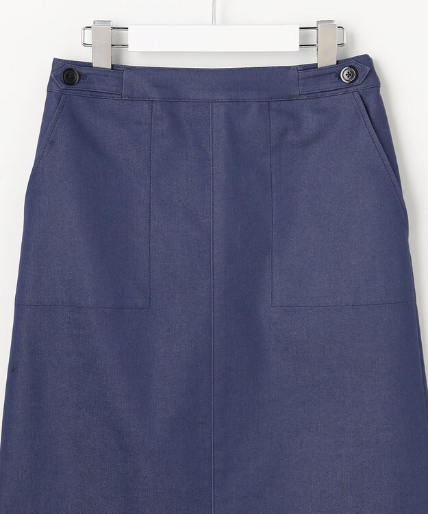 J.PRESS LADIES L 【WEB限定カラーあり】TCシャンブレーサテンST ナロー スカート 【WEB限定】ブルーシャンブレー系
