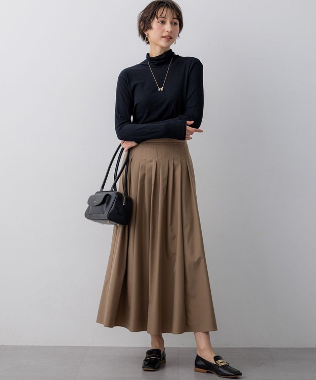 23区 【先行予約】シアーフライス レイヤード タートル カットソー ブラック系