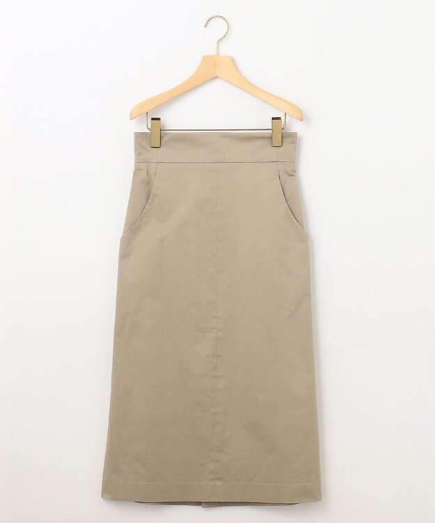 組曲 【WEB限定】サテンストレッチ Iラインスカート モカベージュ系