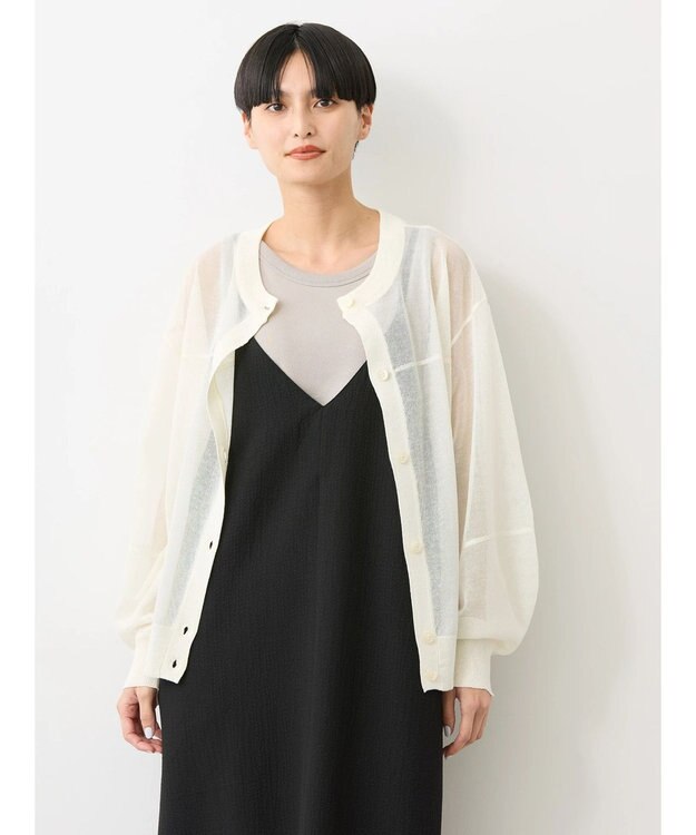 AMERICAN HOLIC 接触冷感２ＷＡＹシアーニットカーディガン Off White