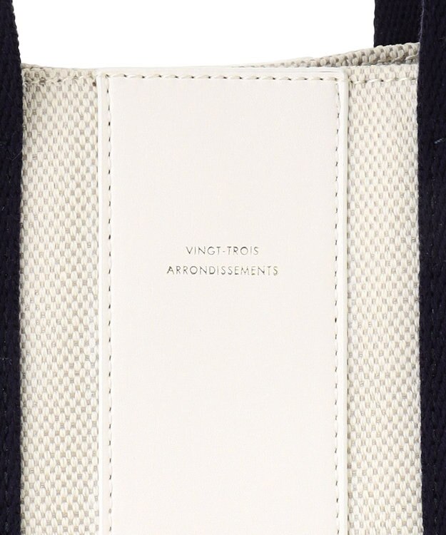 23区 【先行予約】ストライプキャンバス トートバッグ ベージュコンビ