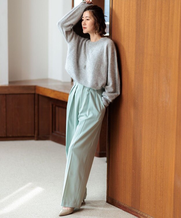 23区 S ウールカシミヤシャギー ニット ライトグレー系