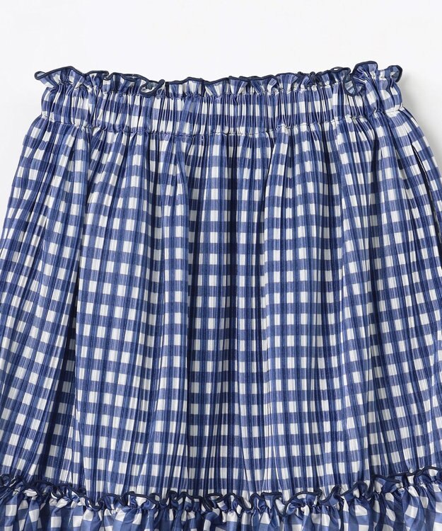 組曲 KIDS 【110-140㎝】ギンガムチェックプリーツ スカート ネイビー系