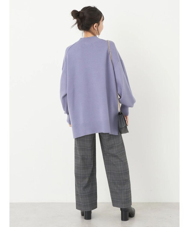 earth music&ecology やわらかタッチハイネックチュニック Blue