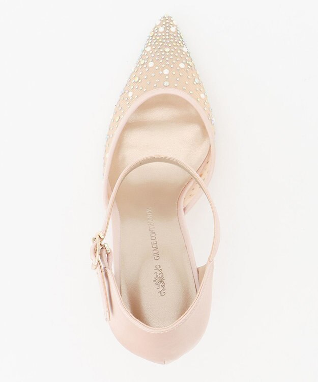 GRACE CONTINENTAL グラデラインストーンパンプス ベージュ