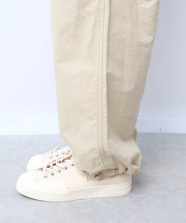 WHITE MAILS 【ユニセックス/軽量】COTTON PAPER  POPLIN DRAWSTRING ミリタリーパンツ ベージュ