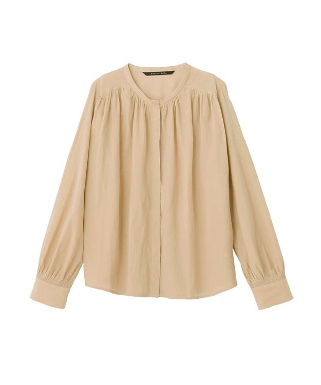 YECCA VECCA ギャザーブラウス Beige