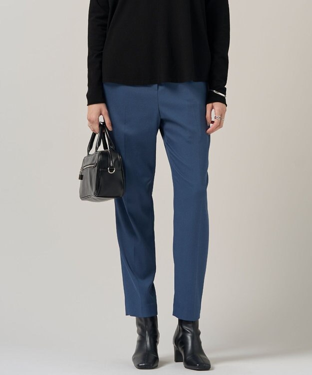 ICB 【裏起毛】 ウォームサテン スティックパンツ ブルーグレー系