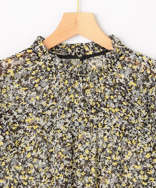 組曲 【先行予約】インプレッションフラワープリント フリルブラウス イエローフラワー系