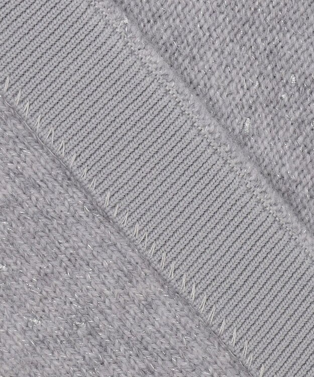 ICB 【洗える】ソフトカシミヤミックス ラメノットヤーンニット ライトグレー系