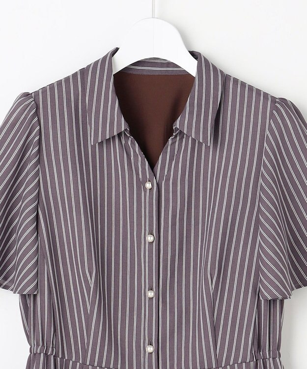 ANY SIS スムージーポリエステル ワンピース スレートストライプ