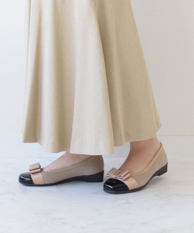 Bridget Birkin ＜3E＞【Bridget Birkin walk】リボンウォーキングパンプス ベージュコンビ