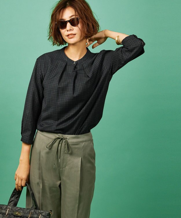 J.PRESS LADIES 【洗える】コットンセルロース チノ パンツ カーキ系