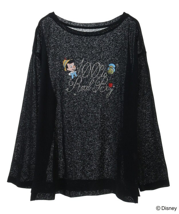 Green Parks ピノキオ／ラメロゴシアーＴシャツ Black