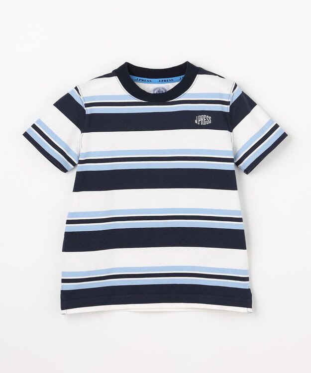 J.PRESS KIDS 【100-130cm】マルチボーダー 半袖Ｔシャツ ネイビー