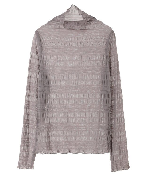 earth music&ecology ジャガードシャーリングシアートップス Gray