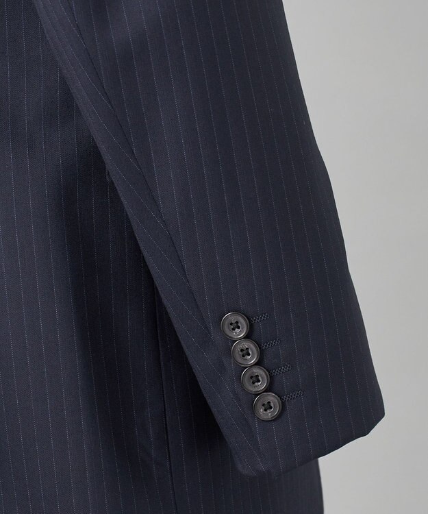 GOTAIRIKU 横に伸びる【TasmaniaWool/タマニアウール】ストレッチ スーツ（ネイビーストライプ） ネイビー系1