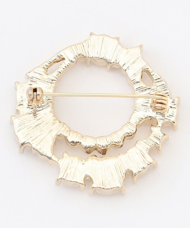 自由区 プレシオサラウンド ブローチ ゴールド