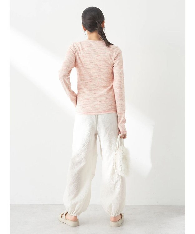 earth music&ecology メランジリブカーディガン Pink Mixture