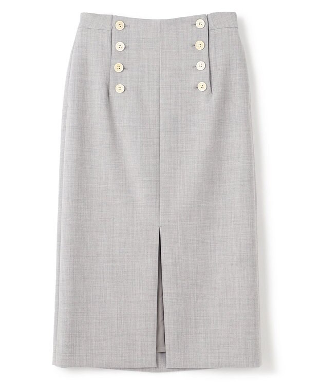 BEIGE， FERSEN / フロントボタンIラインスカート L.Gray