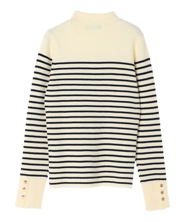 earth music&ecology ゴールド釦スリーブリブプルオーバー Border