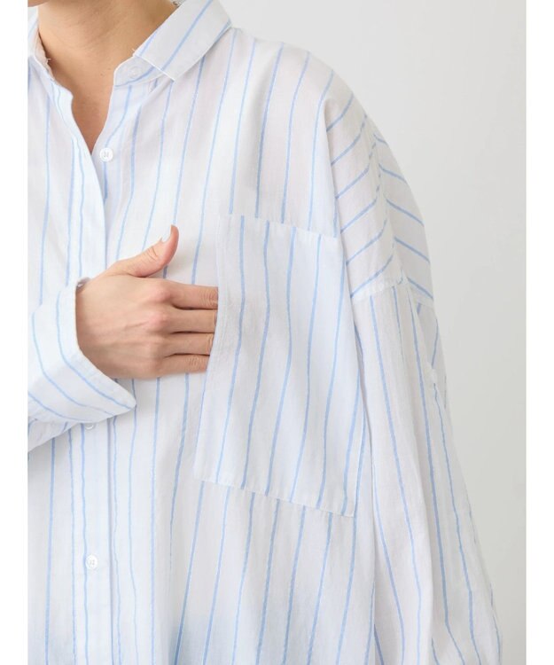 AMERICAN HOLIC 丈違いラメストライプワンピース Stripe Ivory