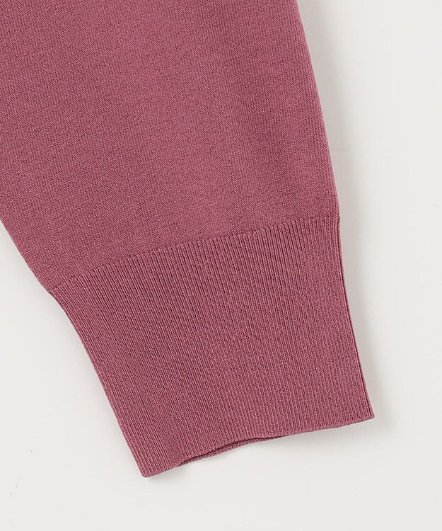 J.PRESS LADIES L 【洗える】レーヨンエリートストレッチ クルーネック カーディガン ローズピンク系