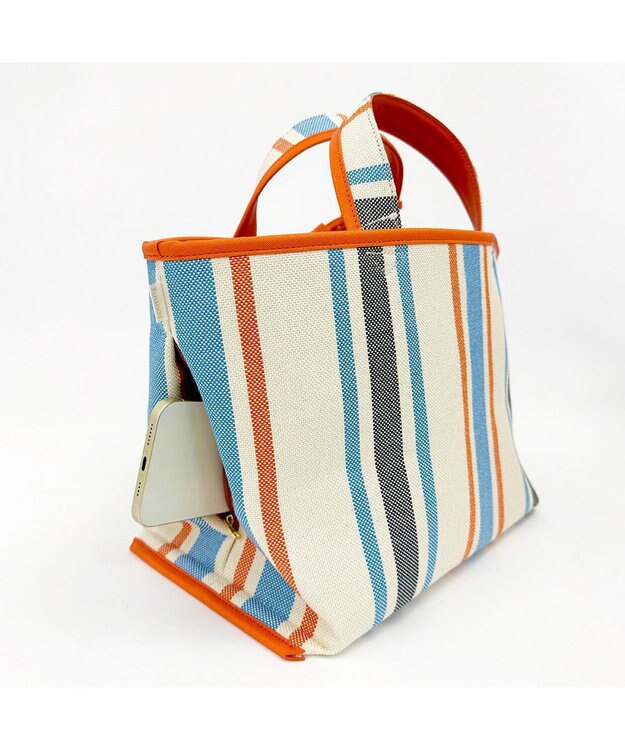 ROOTOTE 1070【幅広マチ】LT.デリ-ワイド-ストライプ-A 02：オレンジサックス