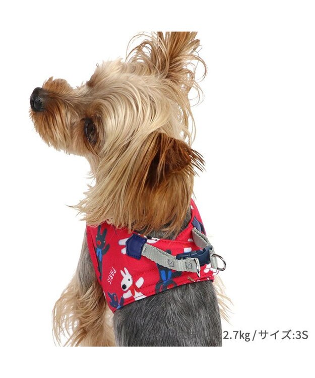 PET PARADISE リサとガスパール ベストハーネス 《パリ柄》 ＳＳ 小型犬 レッド