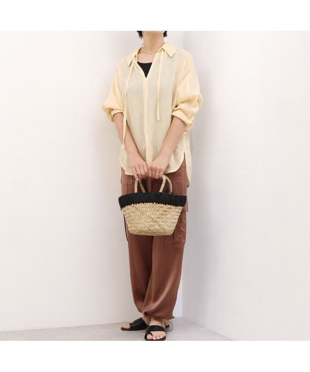 UNBILLION カシュカシュ cachecache / 口元かがりカゴバッグ ブラック