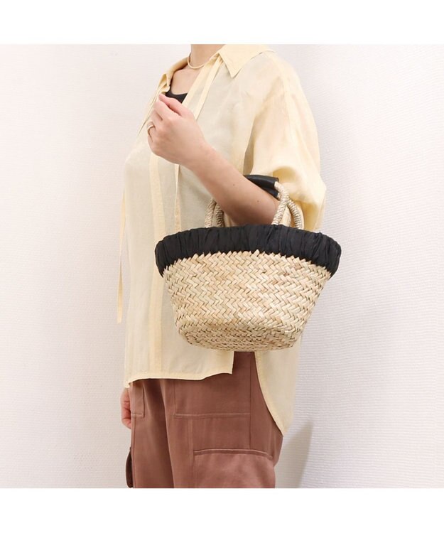 UNBILLION カシュカシュ cachecache / 口元かがりカゴバッグ ブラック