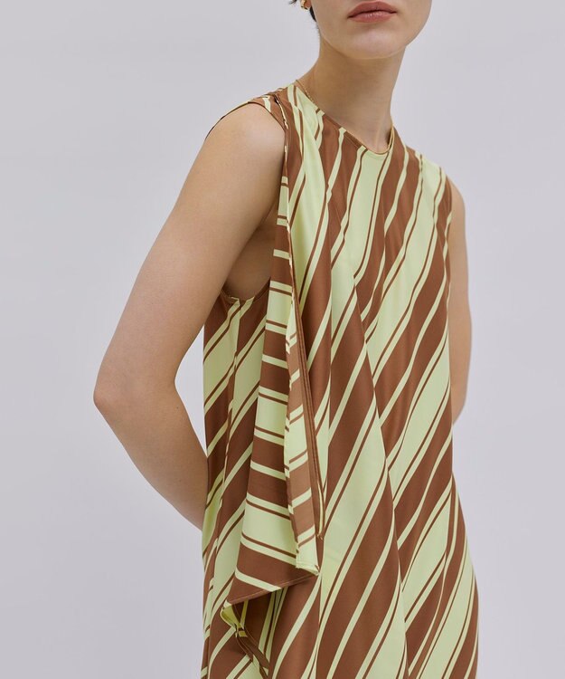BEIGE， 【洗える】GUILLABERT / ノースリーブドレス Lime×Camel