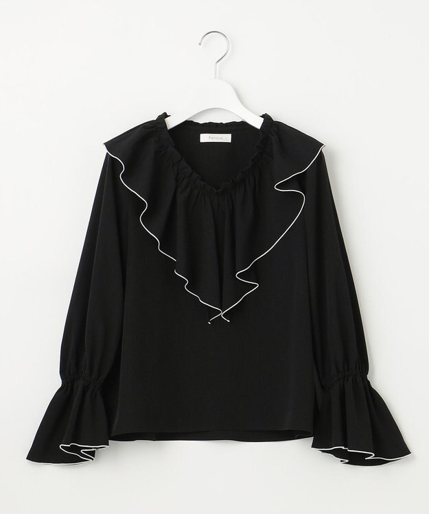 Feroux メローラッフル ブラウス ブラック系