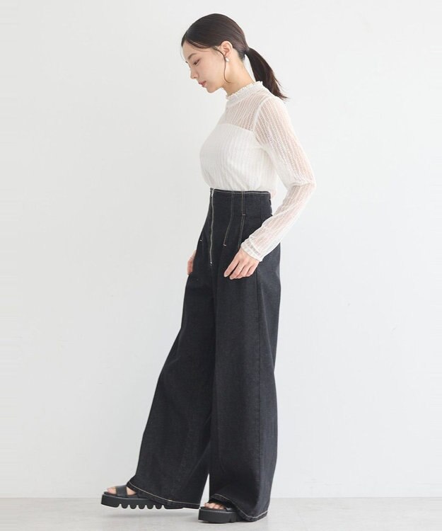 earth music&ecology レースドッキングプルオーバー Ivory