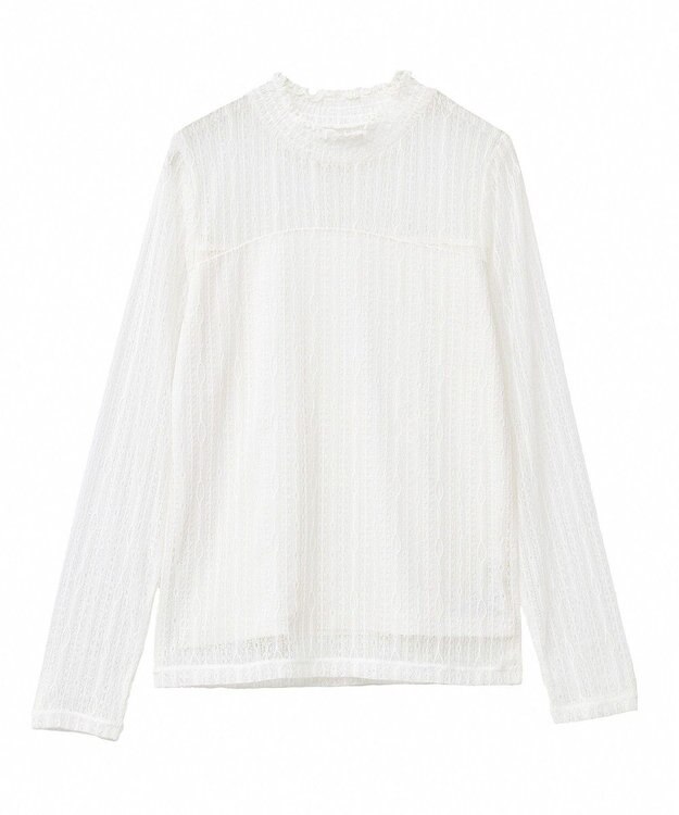 earth music&ecology レースドッキングプルオーバー Ivory