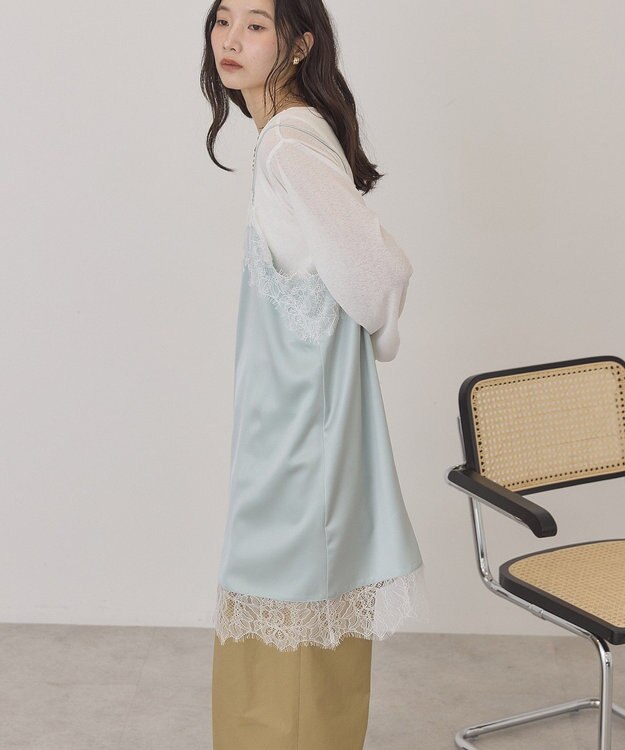 AMERICAN HOLIC レースサテンキャミワンピース Mint