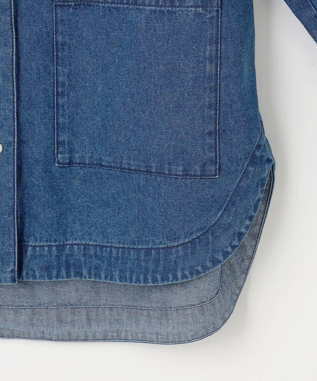 組曲 S デニム シャツジャケット ユーズドブルー系