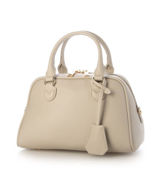 UNBILLION カシュカシュ cachechche / シボフェイクレザー2wayボストンバッグ アイボリー