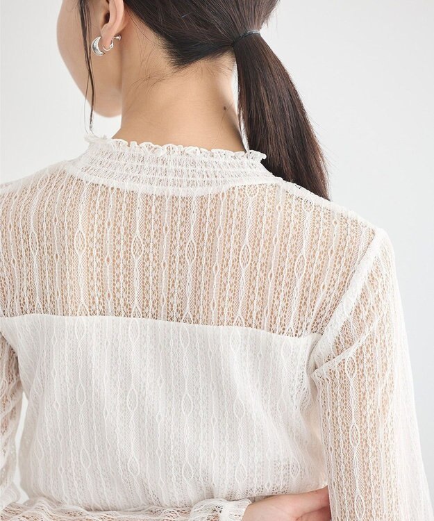 earth music&ecology レースドッキングプルオーバー Ivory