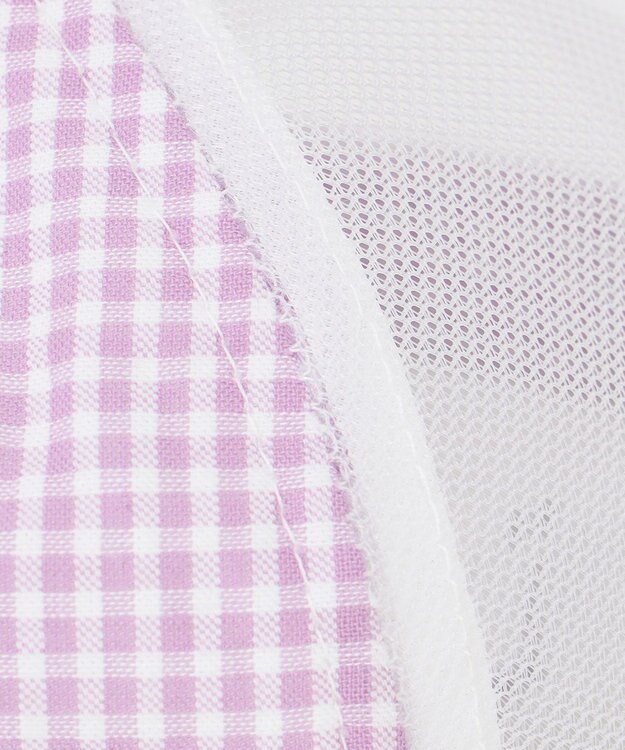 ANY KIDS リボン メッシュ キャップ ラベンダー×ギンガムチェック