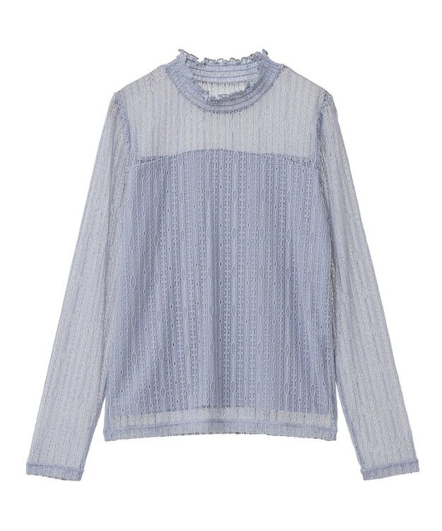 earth music&ecology レースドッキングプルオーバー Grayish Blue