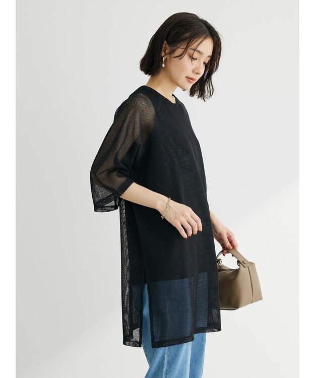 Green Parks ＳＥＴ２点メッシュラグランチュニック Black