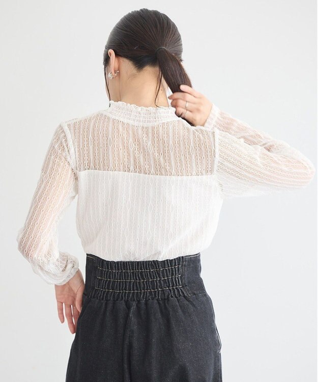 earth music&ecology レースドッキングプルオーバー Ivory