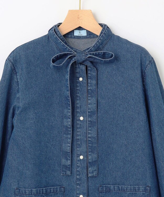 組曲 S デニム シャツジャケット ユーズドブルー系