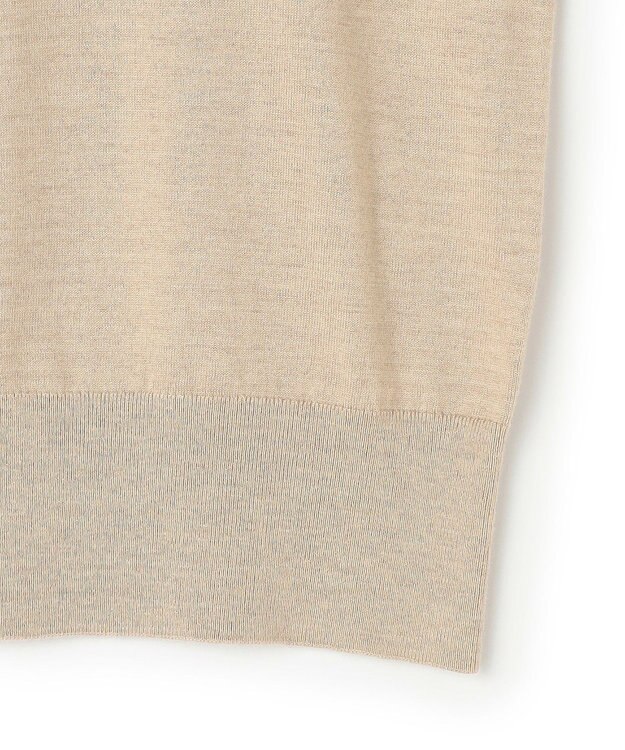 BEIGE， CHLOR / ウールシルク配色クルーネックカーディガン Beige